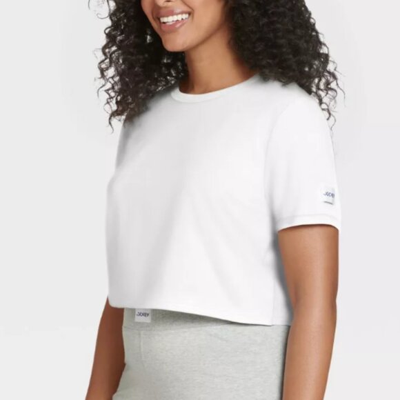 Women's Organic Cotton Stretch Cropped T-Shirt - White - Picture 2 of 6